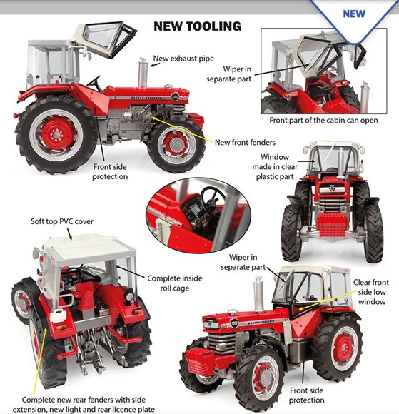 Massey Ferguson 1080 met Peko cabine 4wd - 1:32